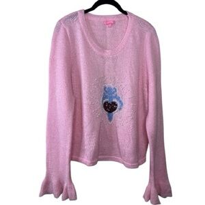 Sugar Thrillz Call The Angels Pearl Embellished Sweater Pink Size 3X